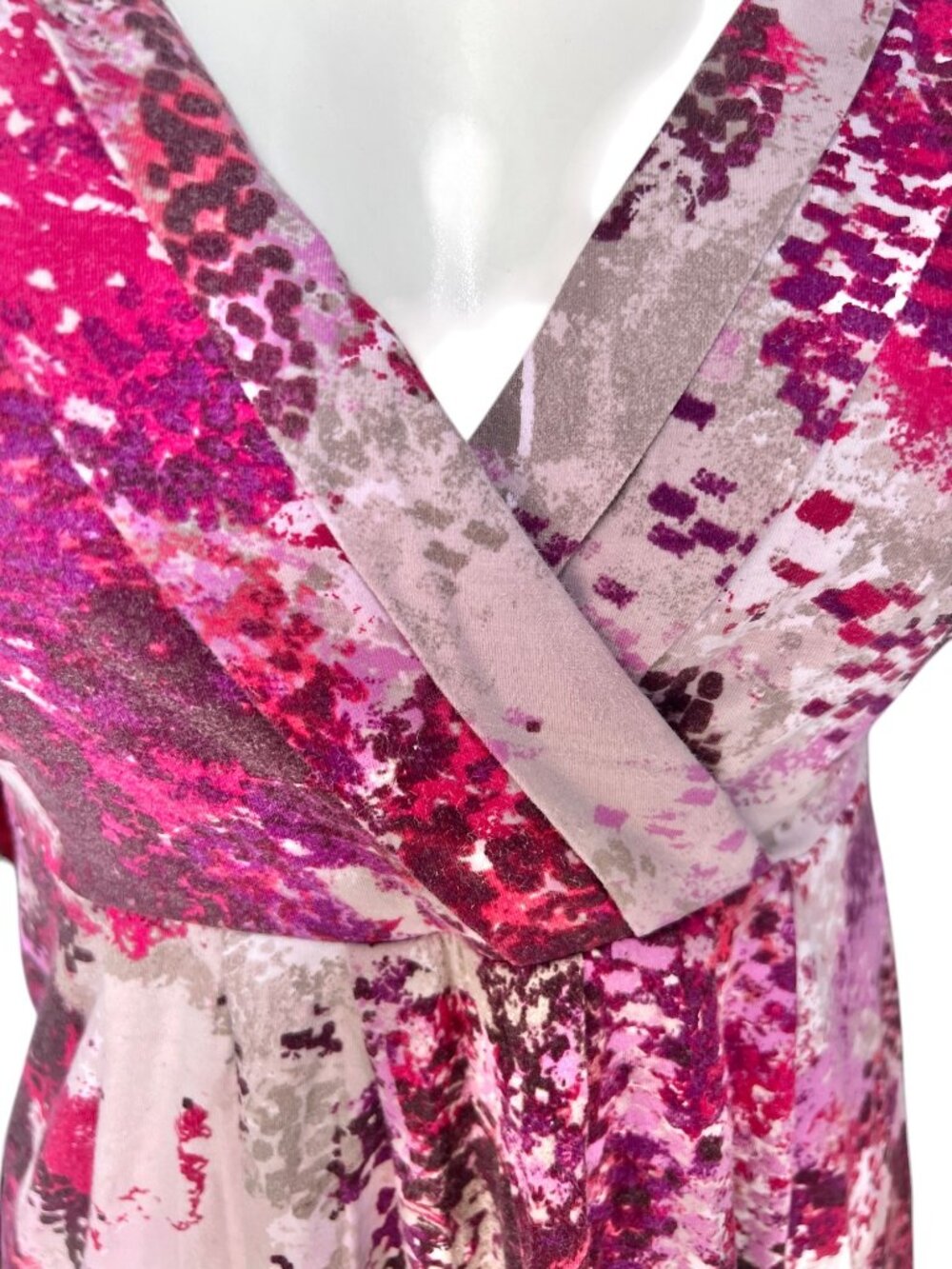 Ann Taylor Womens Dress Size M Pinks Magenta Sleeveless V-Neck Cotton Knit Dress - Picture 4 of 11